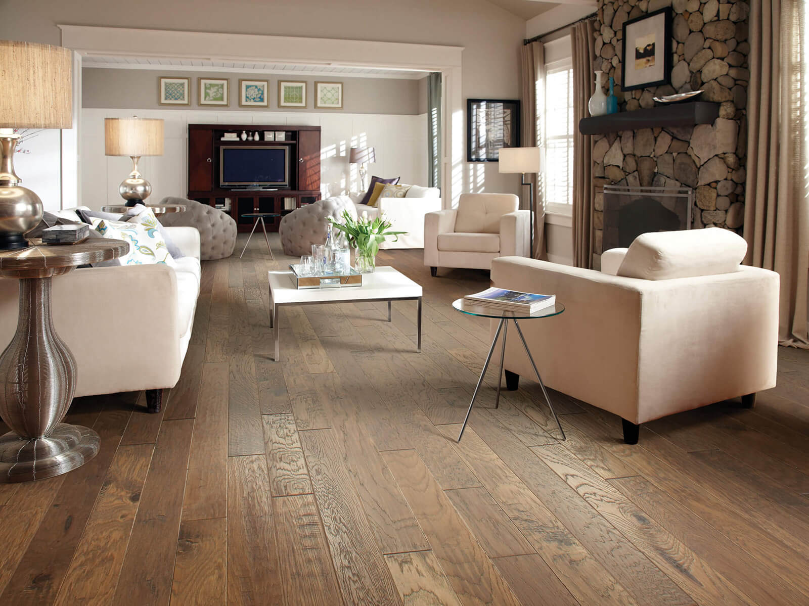 Living room hardwood flooring | IQ Floors